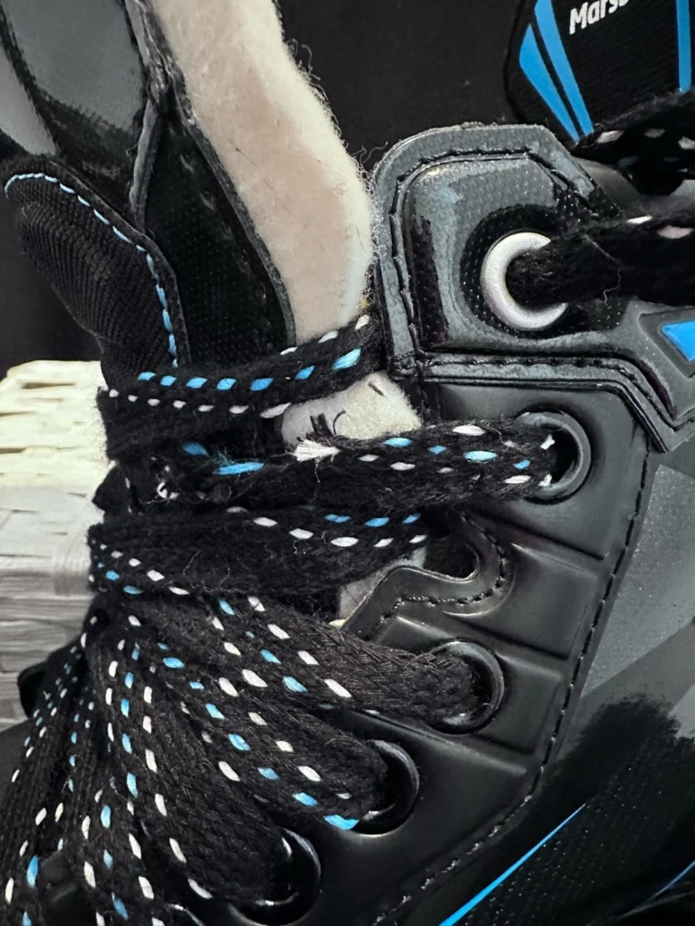 Marsblade Kids Inline Hockey Skates - Black and Blue Sz. 12Y